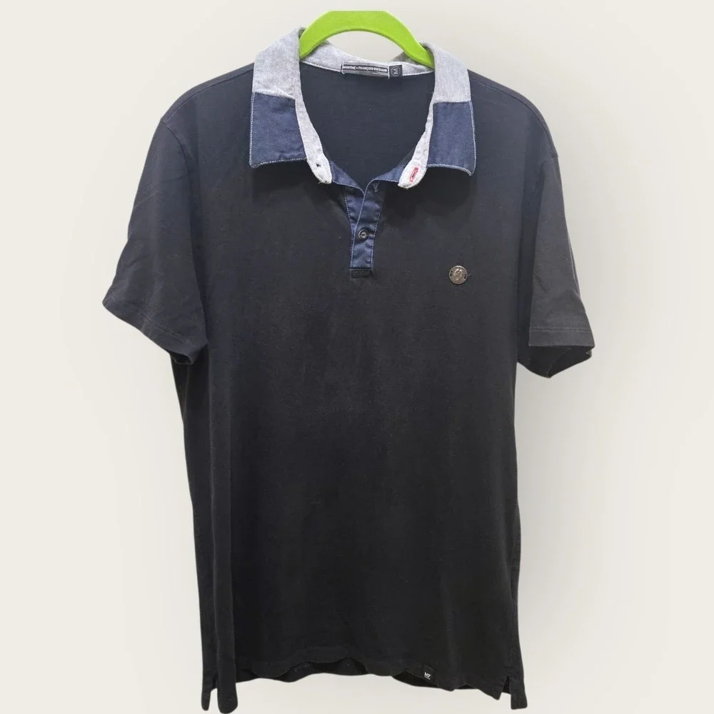 Marithe‎ Francois Girbaud Polo Shirt Mens, Metal Logo, Cotton Blend, Casual